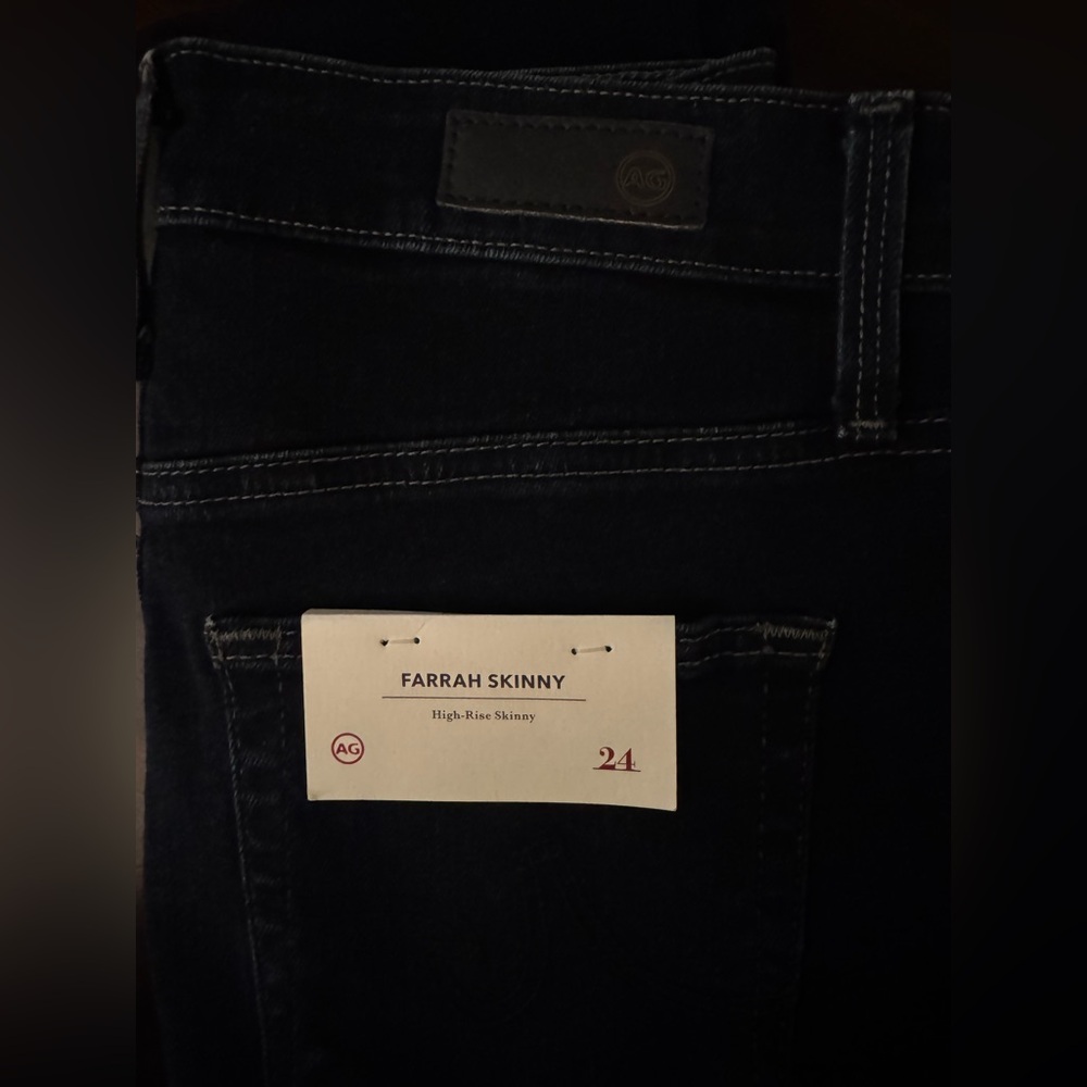 AG Farrah Skinny High-Rise Jeans in Dark Denim